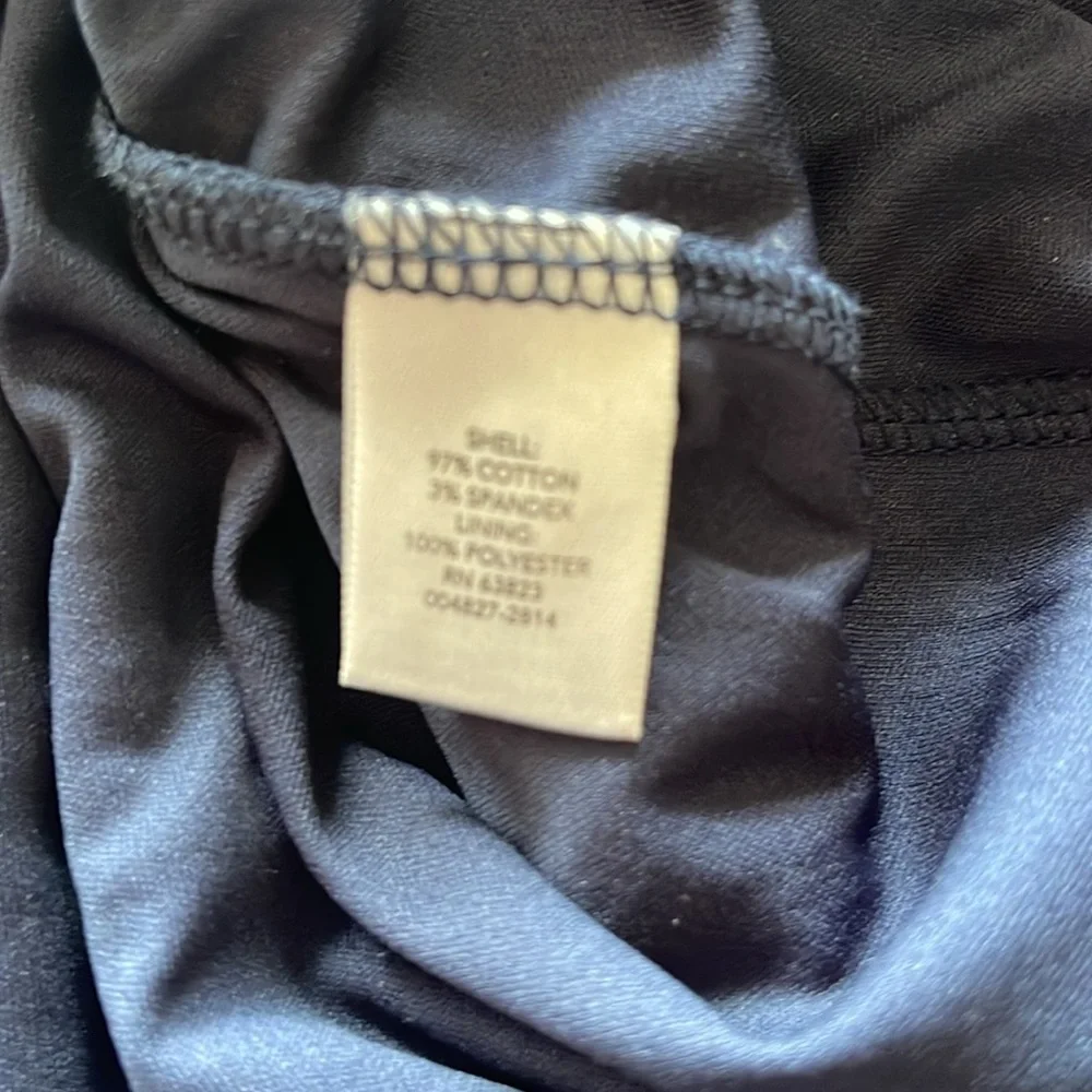 CJ Banks Navy Blue and White Striped Short Sleeve Top - Picture 5 of 8